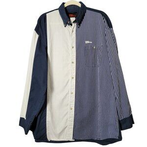 VTG Mo Betta Garth Brooks Mens Striped Colorblock Western Button Down Shirt XXL